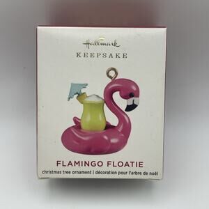 Hallmark Flamingo Floatie Miniature Keepsake Ornament 2020 Pool Float Pink Bird